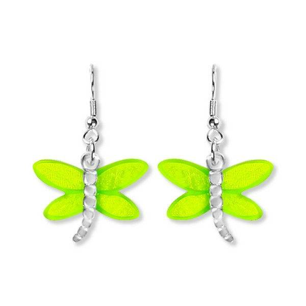 Lime Dragonfly Fish Hook Earrings | The Jewellery Stop