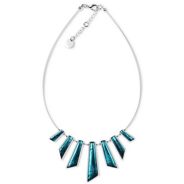 Teal Deco Stripe Necklace | The Jewellery Stop