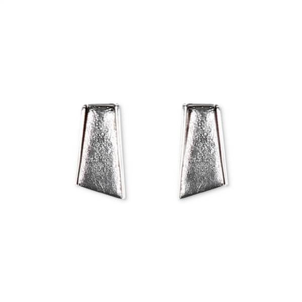 Grey Deco Stripe Stud Earrings | The Jewellery Stop