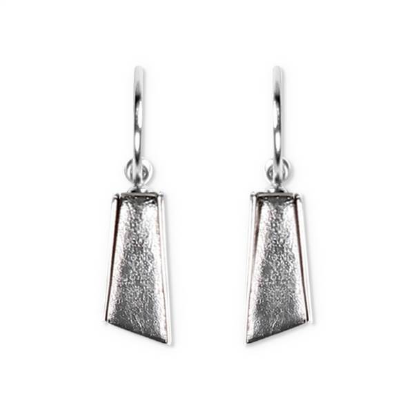 Grey Deco Stripe Creole Earrings | The Jewellery Stop