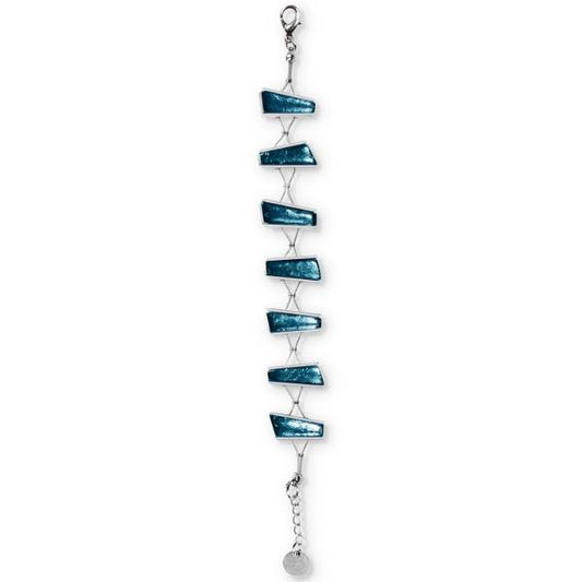 Teal Deco Stripe Bracelet | The Jewellery Stop