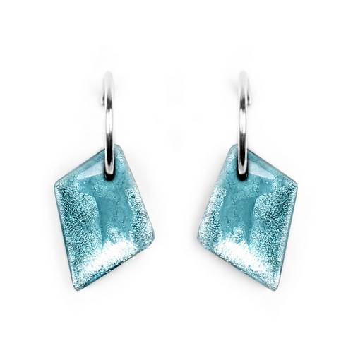 Aqua Patchwork Creole Earrings | The Jewellery Stop