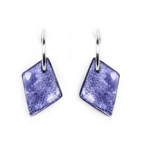 Lilac Patchwork Creole Earrings | The Jewellery Stop