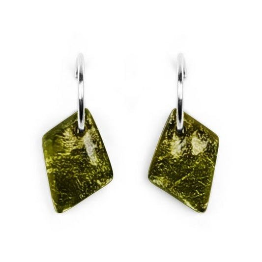 Olive Patchwork Creole Earrings | The Jewellery Stop