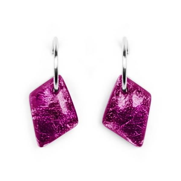 Purple Patchwork Creole Earrings | The Jewellery Stop