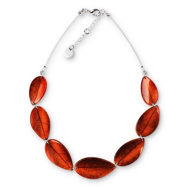Amber Curved Leaf Necklace | The Jewellery Stop
