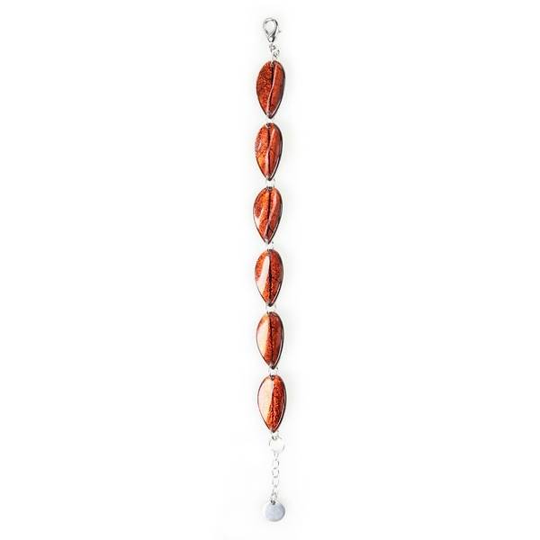 Amber Curved Leaf Bracelet | The Jewellery Stop