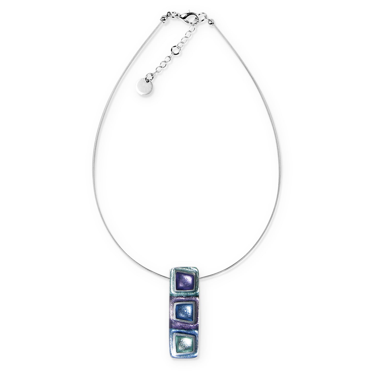 Ocean Mist Irregular Squares Pendant | The Jewellery Stop