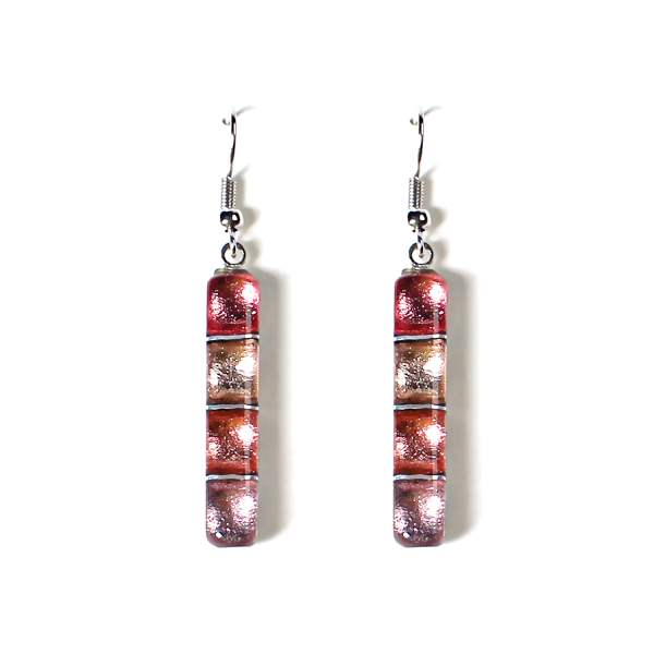 Rose Classic Stripes Fish Hook Earrings | The Jewellery Stop