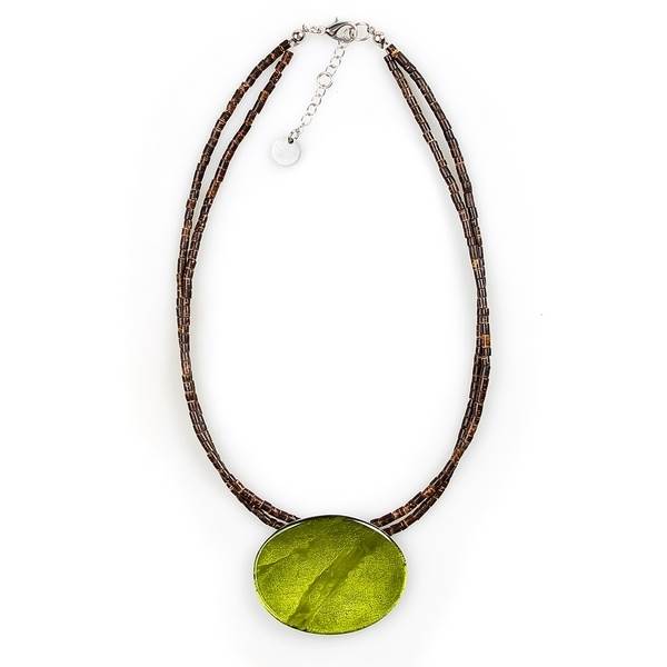 Olive Curved Ovals Pendant on Coco | The Jewellery Stop