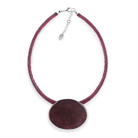 Plum Curved Ovals Pendant on Coco | The Jewellery Stop