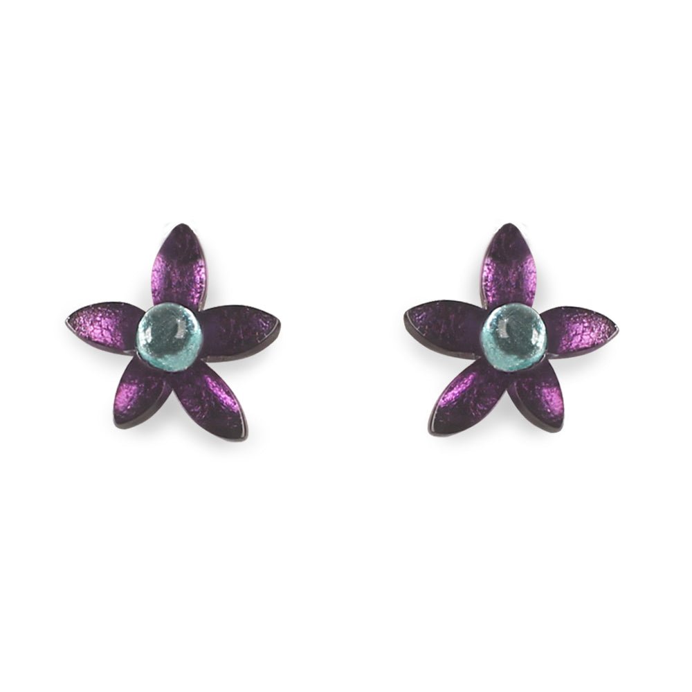 Kingfisher Flower Stud Earrings | The Jewellery Stop