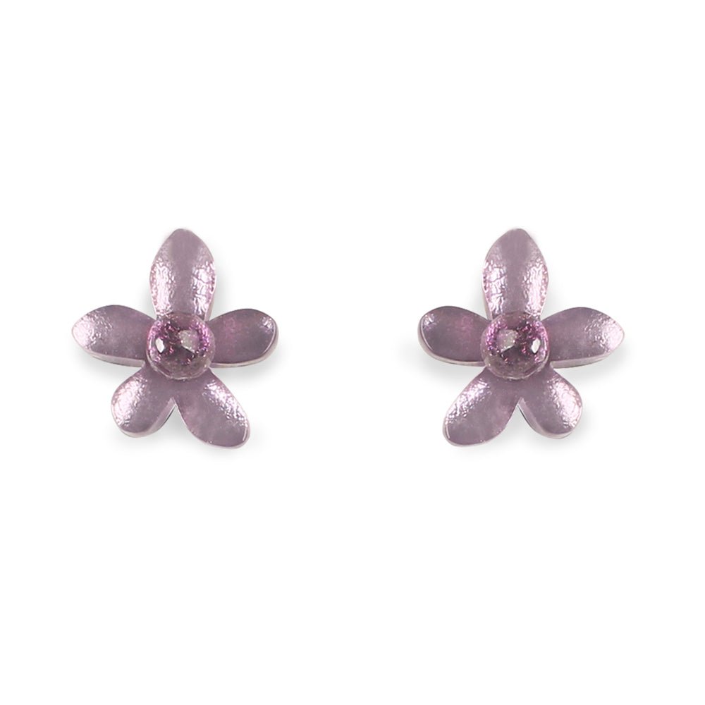 Lilac Flower Stud Earrings | The Jewellery Stop
