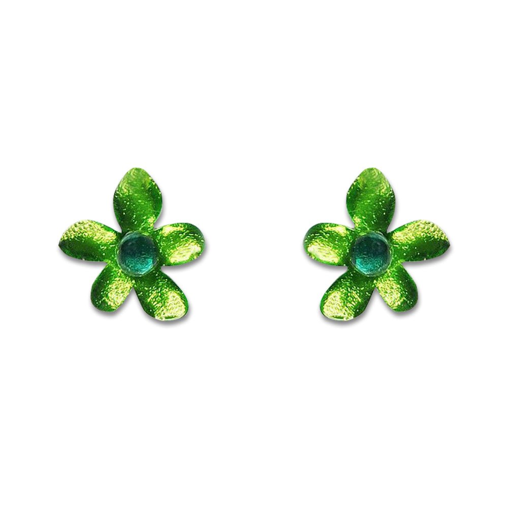 Lime Flower Stud Earrings | The Jewellery Stop