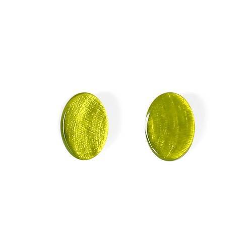 Lime Shell Ovals Stud Earrings | The Jewellery Stop