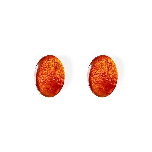 Orange Shell Ovals Stud Earrings | The Jewellery Stop