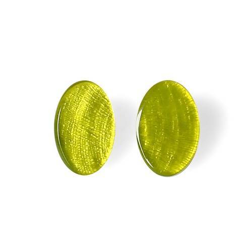 Lime Shell Ovals Clip Earrings | The Jewellery Stop
