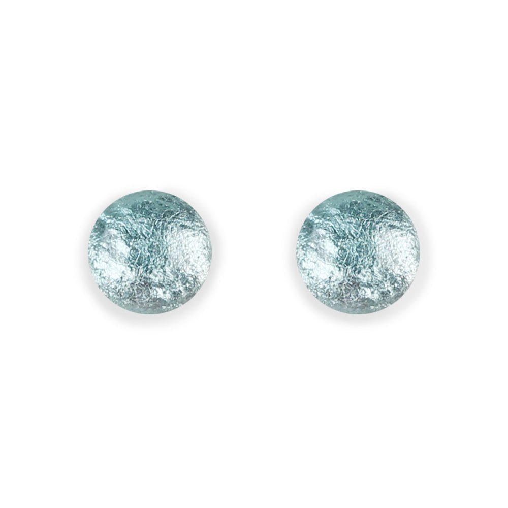 Aqua Cabouchon Medium Stud Earrings | The Jewellery Stop