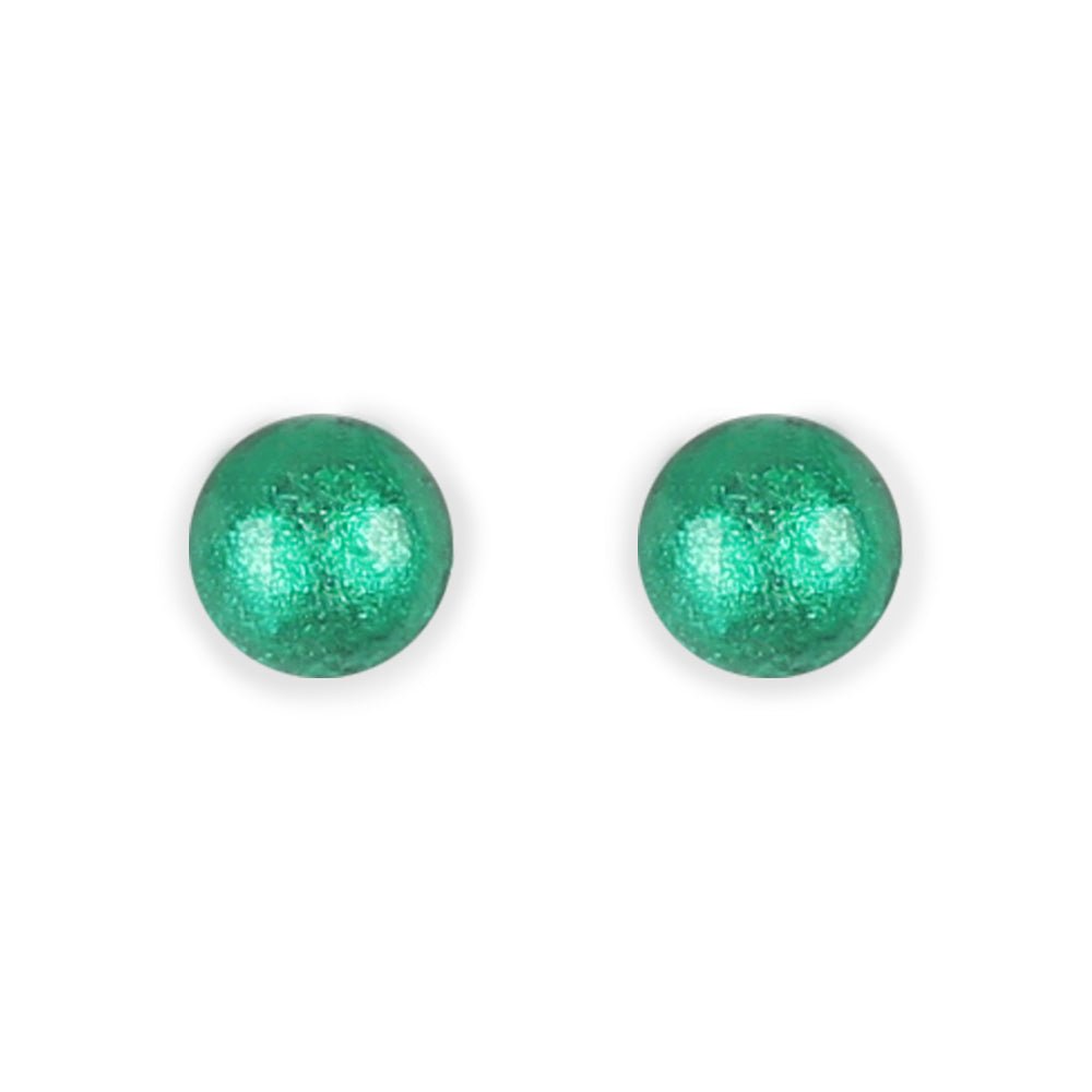 Emerald Cabouchon Medium Stud Earrings | The Jewellery Stop