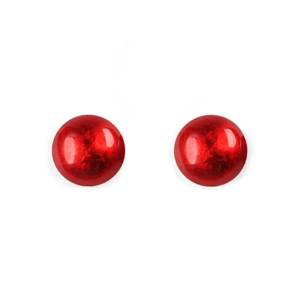 Red Cabouchon Medium Stud Earrings | The Jewellery Stop