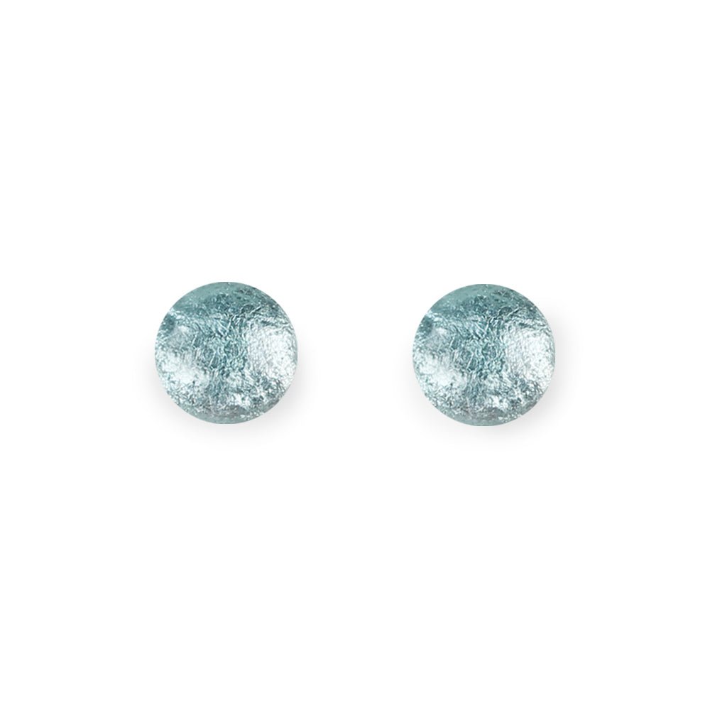 Aqua Cabouchon Small Stud Earrings | The Jewellery Stop