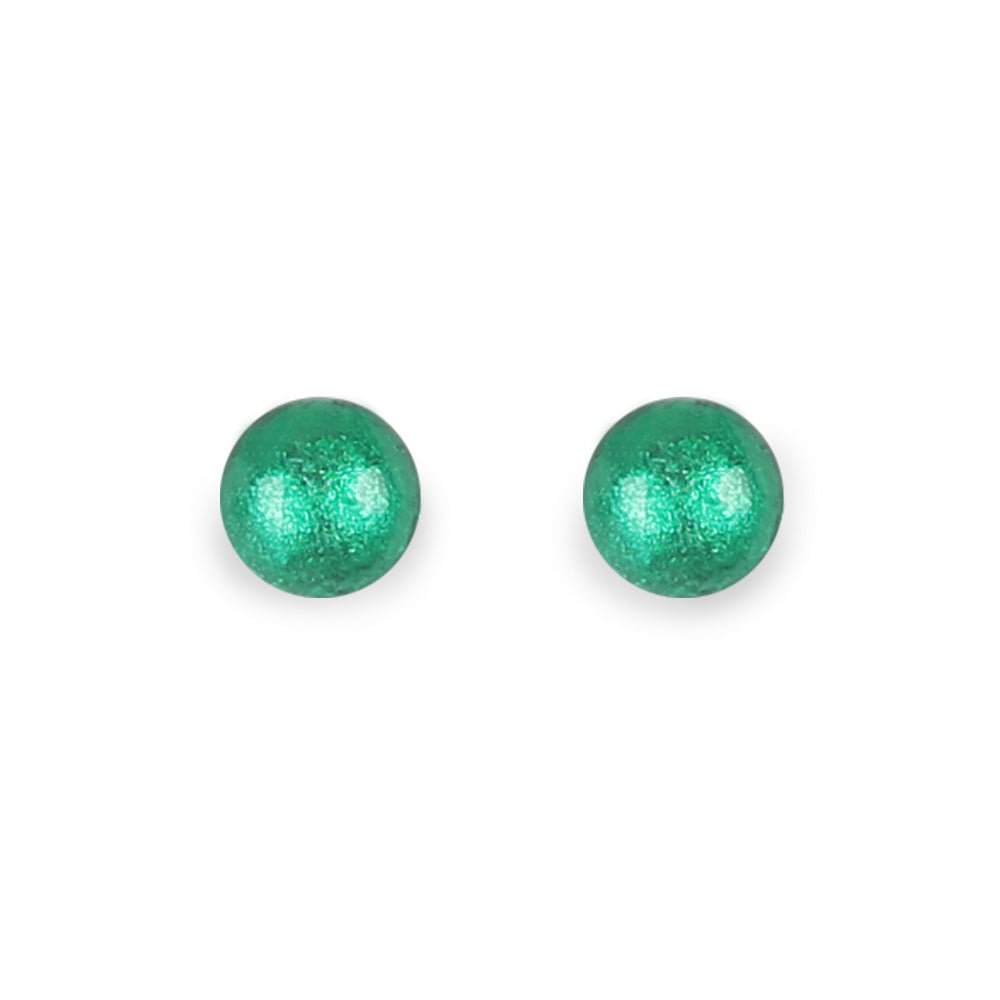 Emerald Cabouchon Small Stud Earrings | The Jewellery Stop