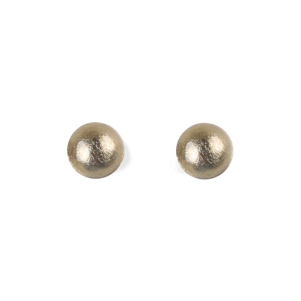 Gold Cabouchon Small Stud Earrings | The Jewellery Stop