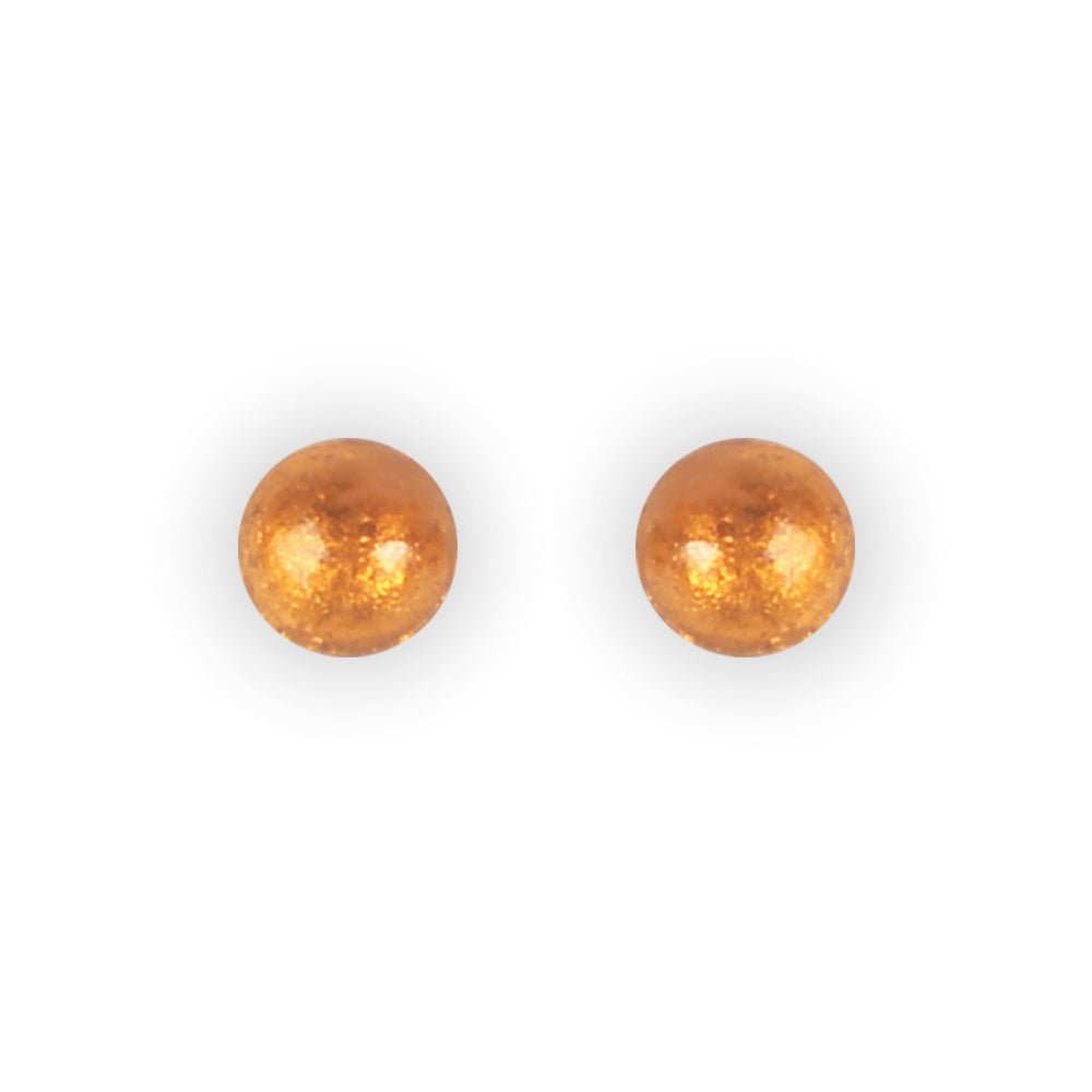 Orange Cabouchon Small Stud Earrings | The Jewellery Stop
