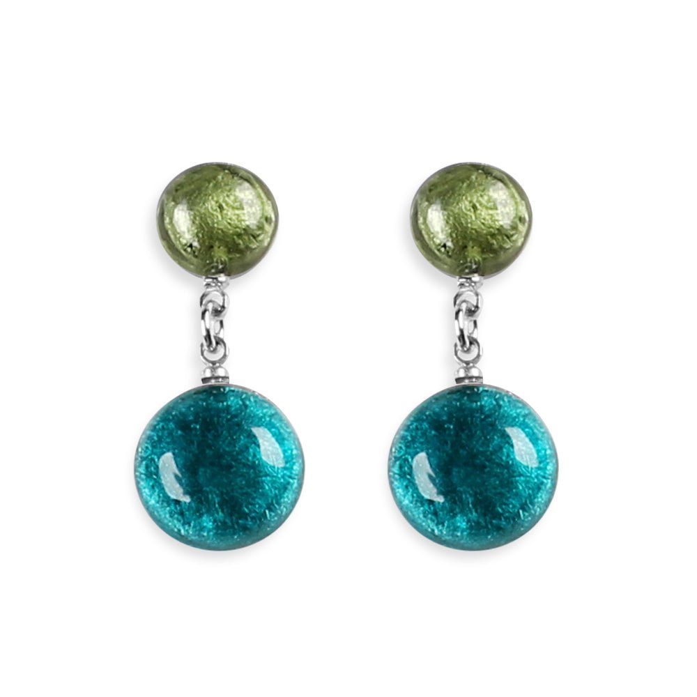 Jade Cabouchon Double Drop Stud Earrings | The Jewellery Stop