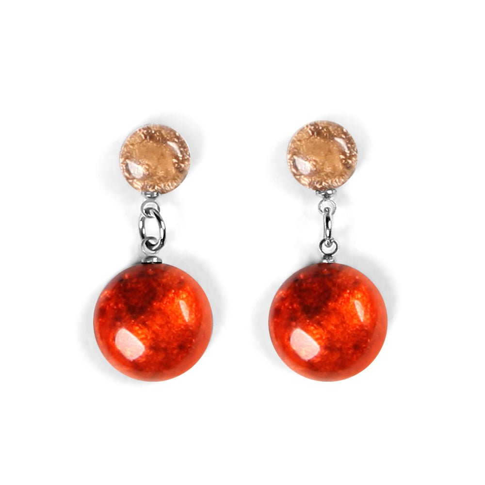 Spice Cabouchon Double Drop Stud Earrings | The Jewellery Stop