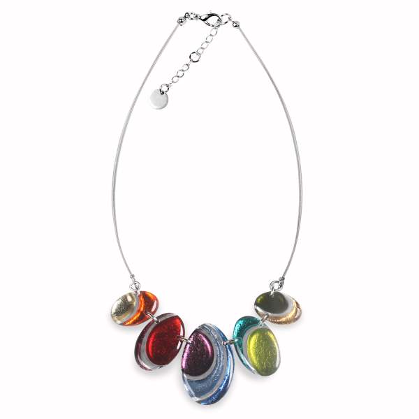 Rainbow Oval Swirl Necklace | The Jewellery Stop