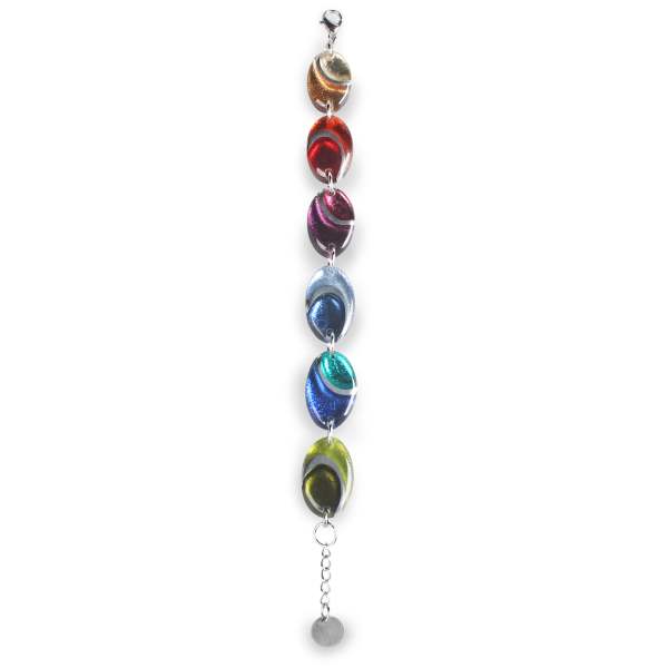 Rainbow Oval Swirl Bracelet | The Jewellery Stop