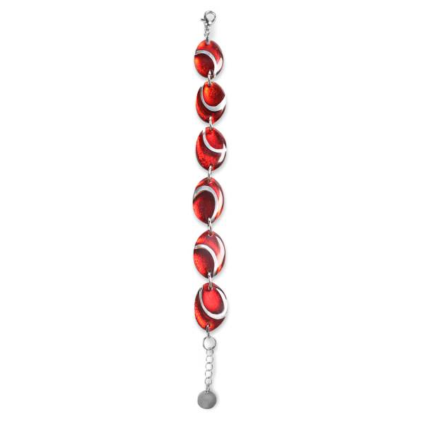 Red Oval Swirl Bracelet | The Jewellery Stop