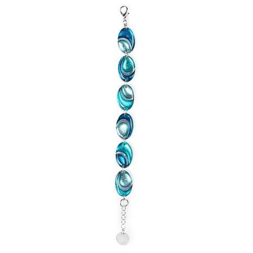 Teal Oval Swirl Bracelet | The Jewellery Stop