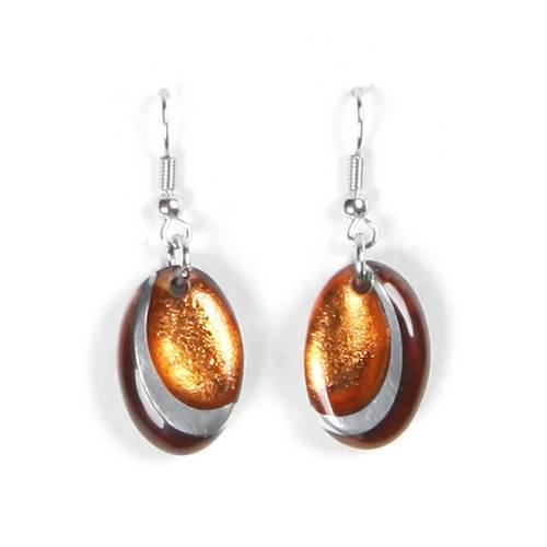 Spice Oval Swirl Fish Hook Earrings | The Jewellery Stop