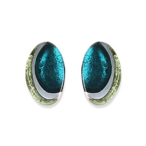Jade Oval Swirl Stud Earrings | The Jewellery Stop