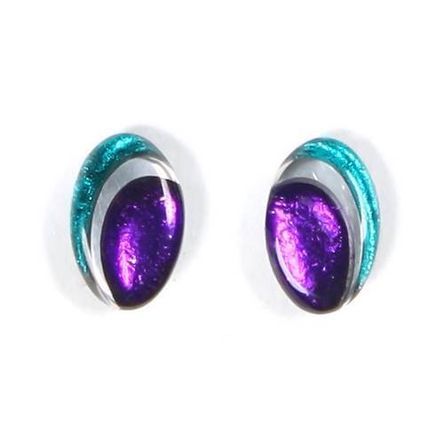 Peacock Oval Swirl Stud Earrings | The Jewellery Stop