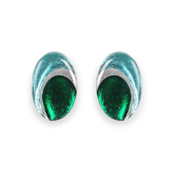 Emerald Oval Swirl Clip Earrings | The Jewellery Stop