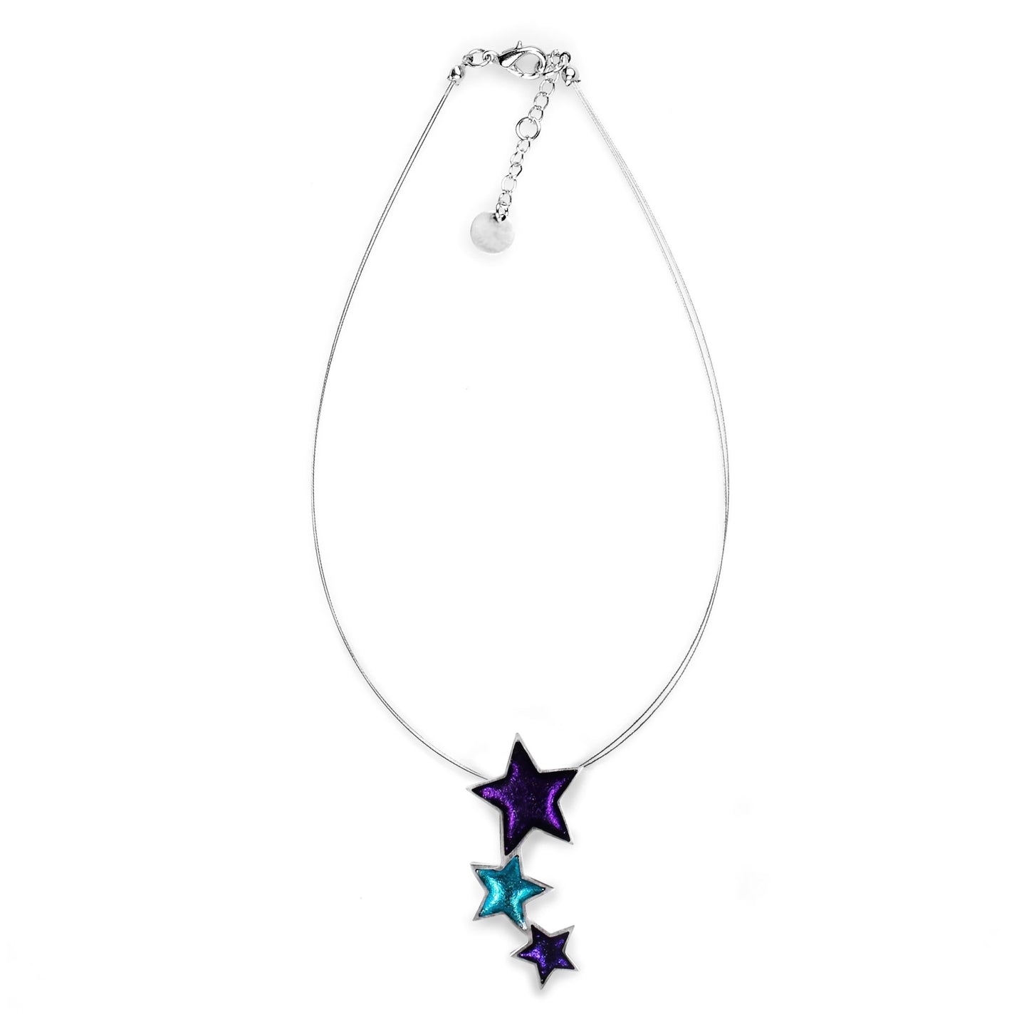 Peacock Pewter Star Multi - Colour Pendant | The Jewellery Stop