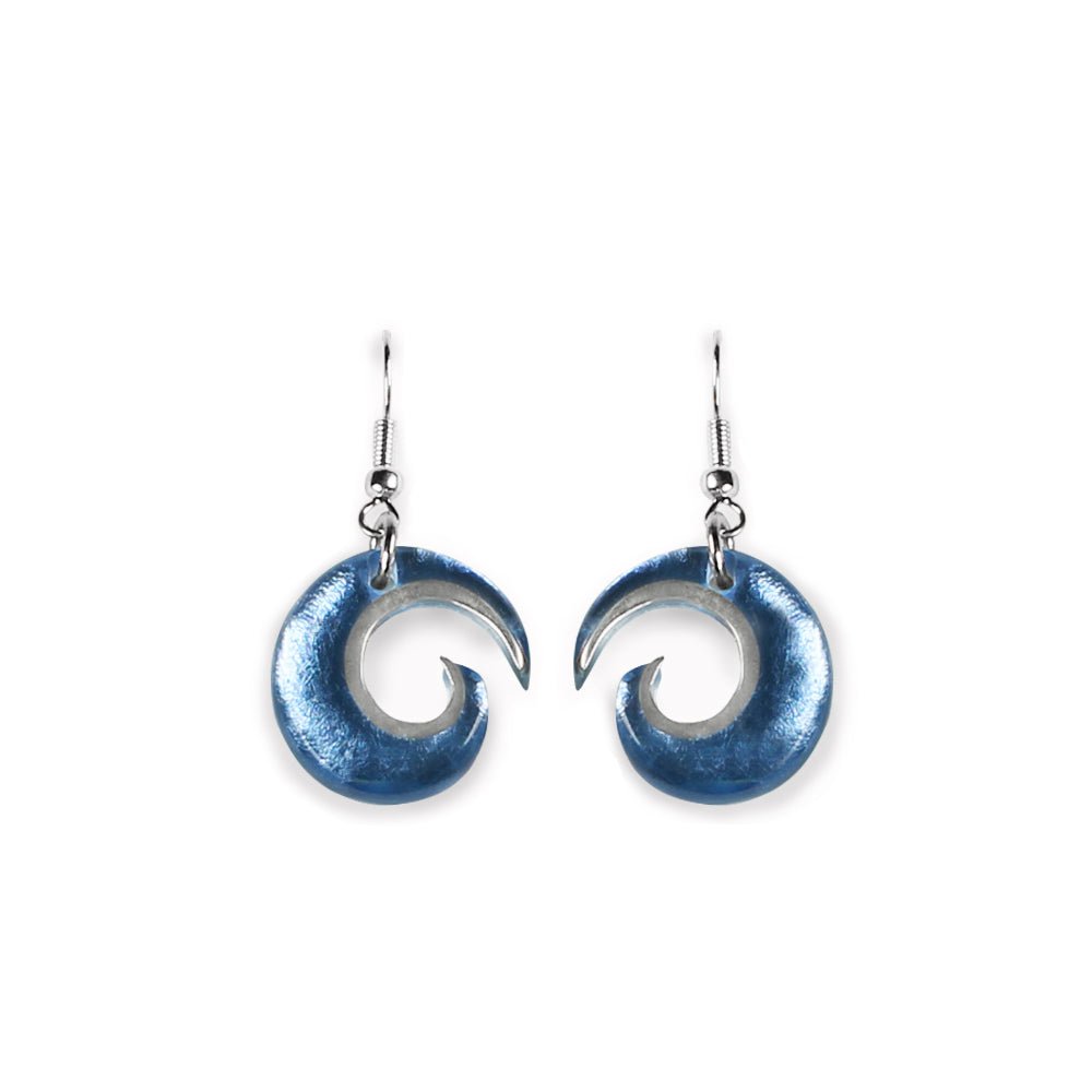 Denim Curl Fish Hook Earrings | The Jewellery Stop