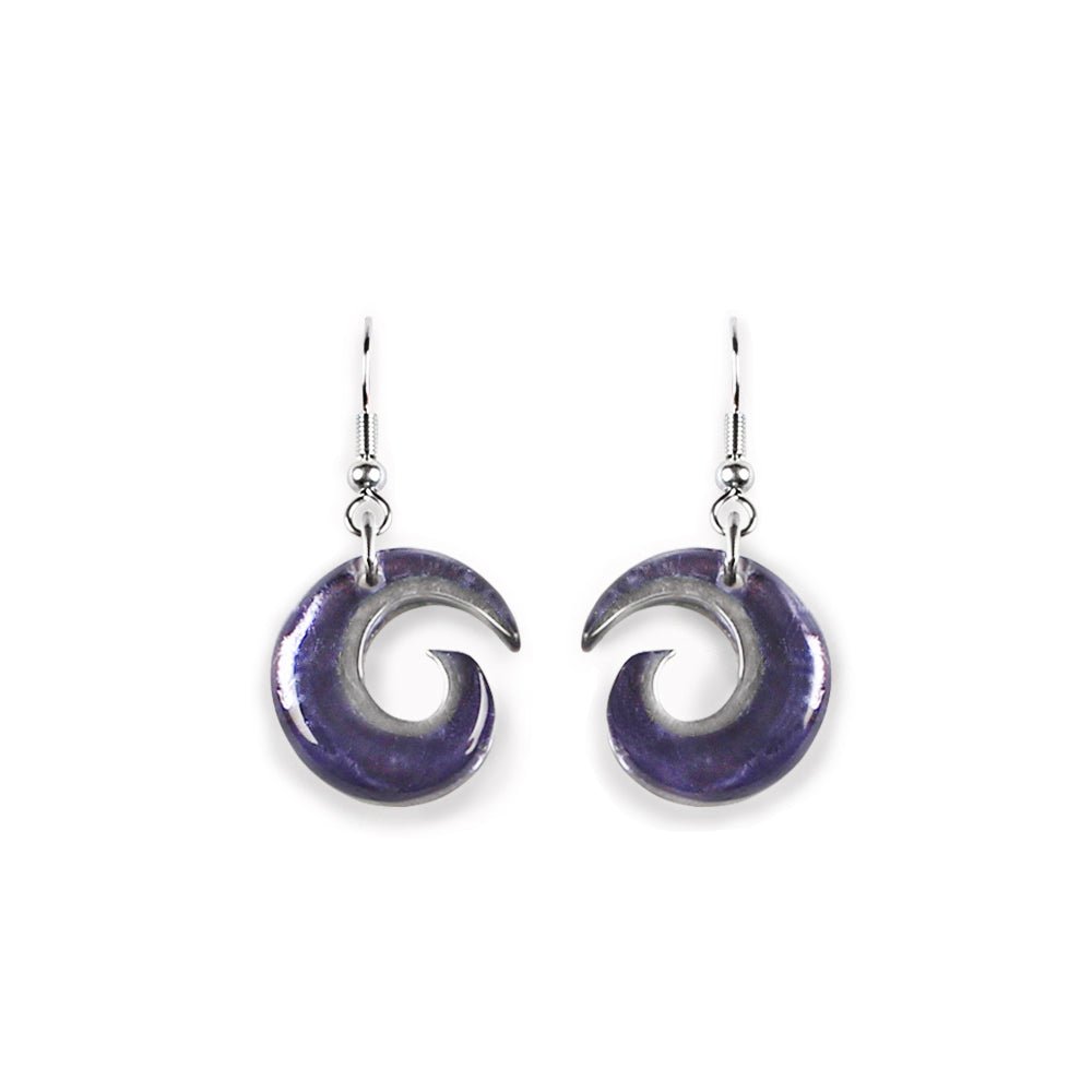 Lavender Curl Fish Hook Earrings | The Jewellery Stop