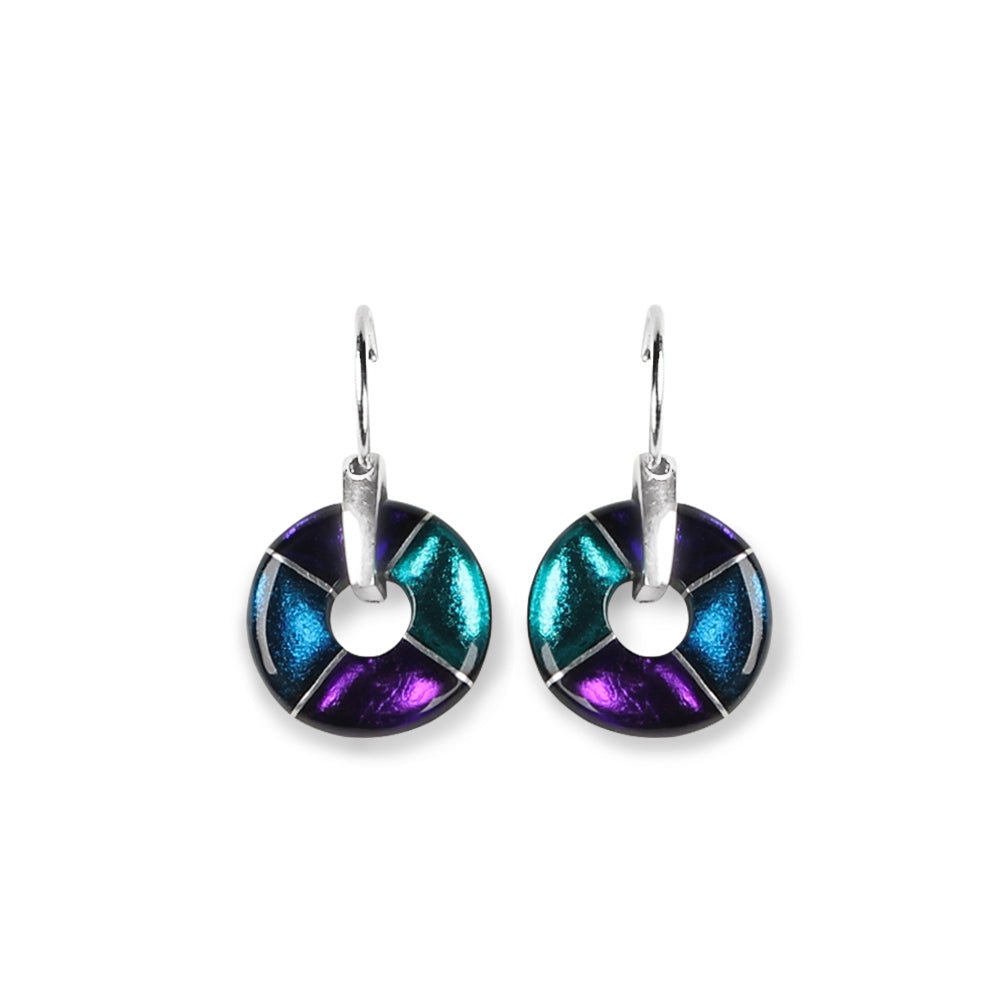 Peacock Catherine Wheel Creole Earrings | The Jewellery Stop