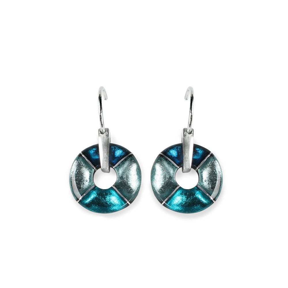 Teal Catherine Wheel Creole Earrings | The Jewellery Stop