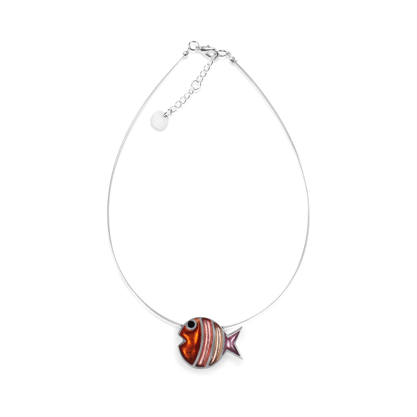 Apricot Bubble Fish Stripe Pendant | The Jewellery Stop