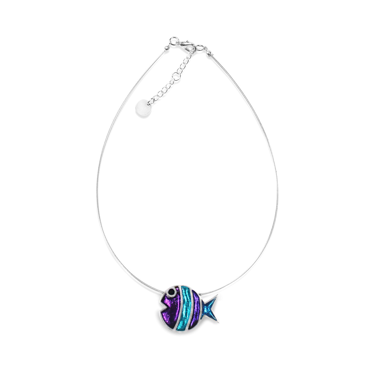Peacock Bubble Fish Stripe Pendant | The Jewellery Stop