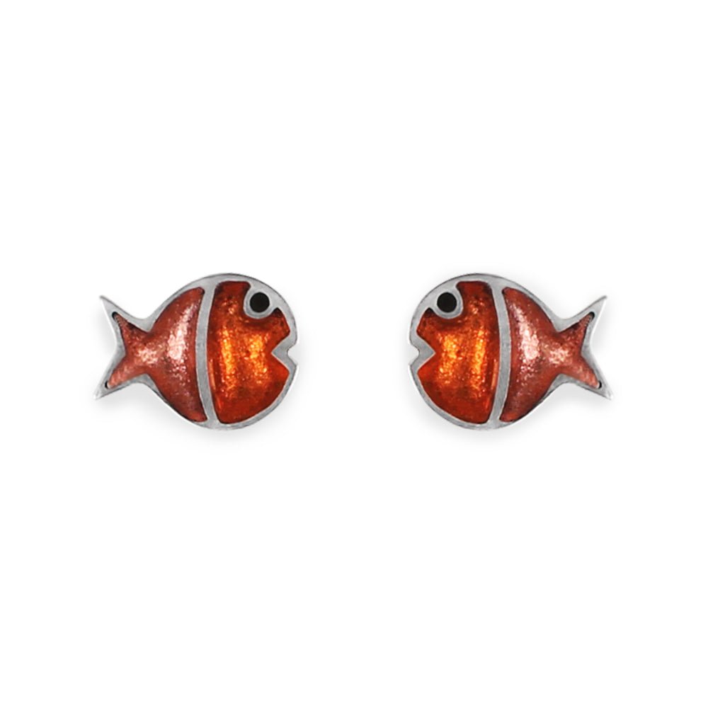 Apricot Bubble Fish Stripe Stud Earrings | The Jewellery Stop
