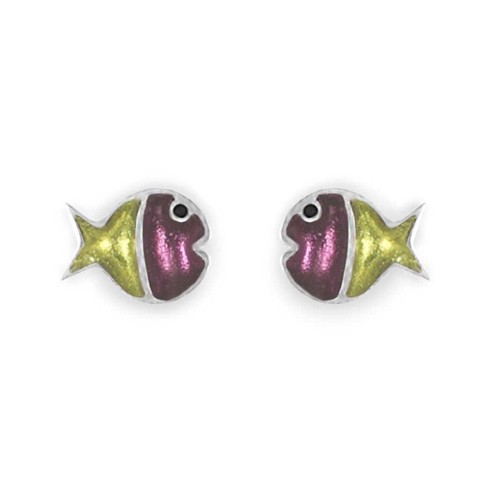 Kingfisher Bubble Fish Stripe Stud Earrings | The Jewellery Stop