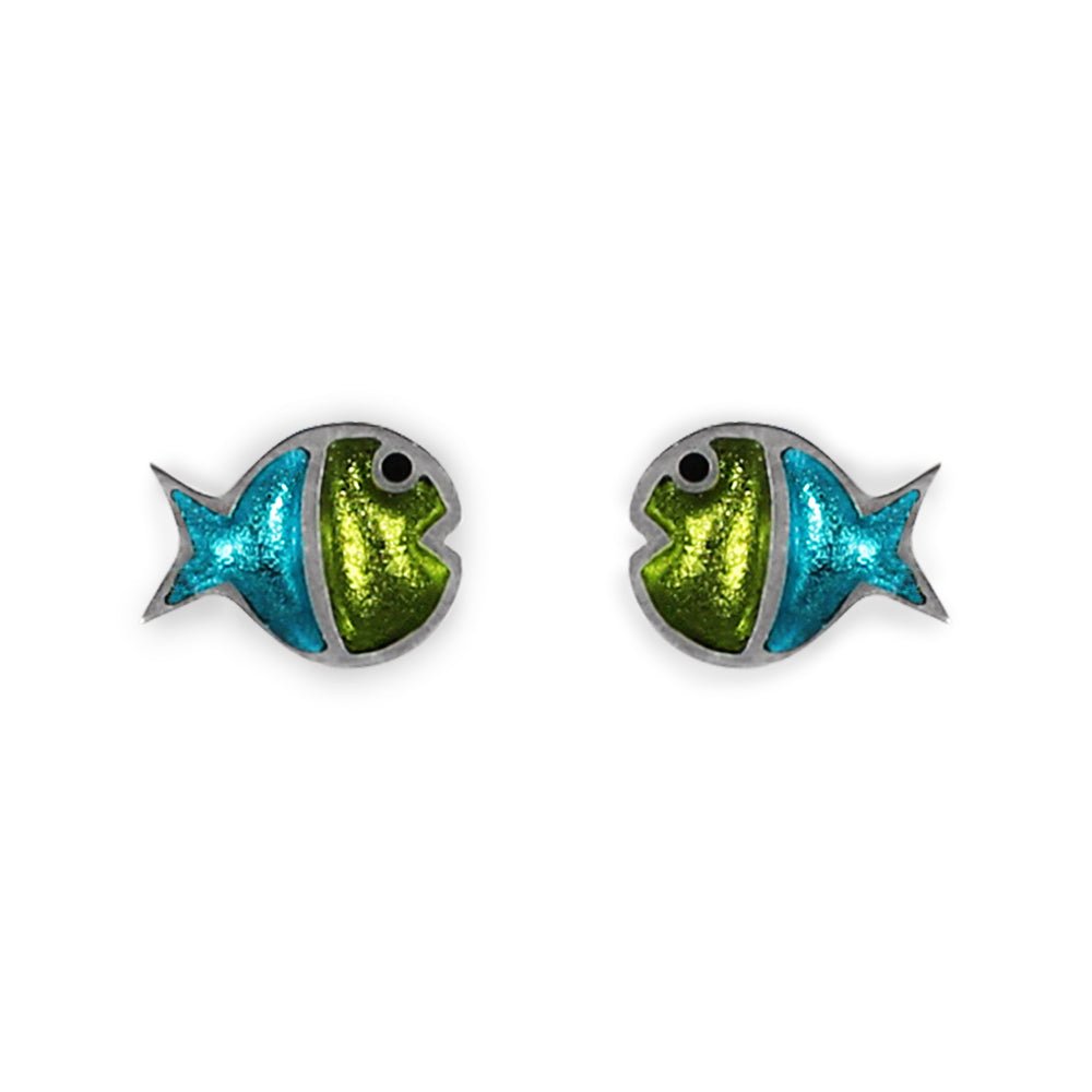 Seaweed Bubble Fish Stripe Stud Earrings | The Jewellery Stop