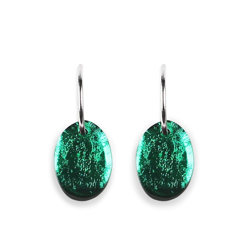 Emerald Oval Echo Creole Earrings | The Jewellery Stop