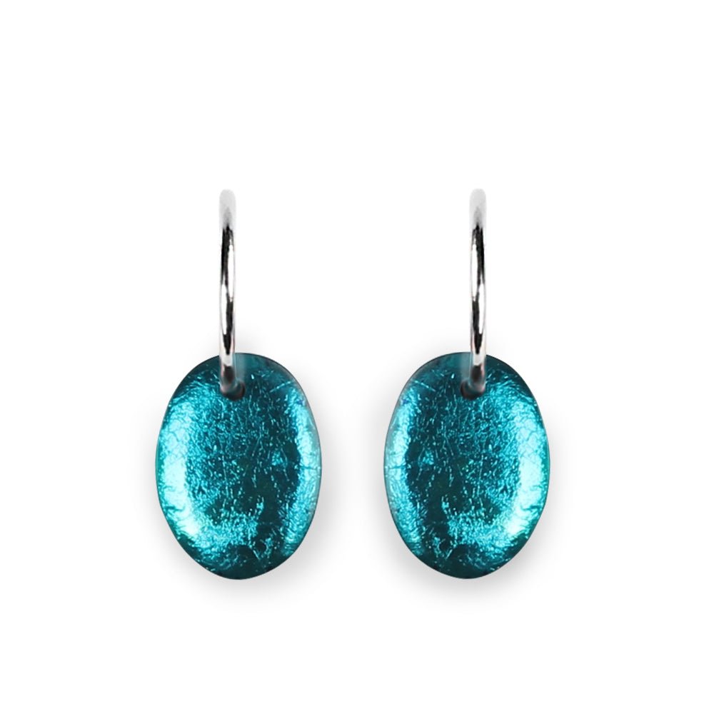 Peacock Oval Echo Creole Earrings | The Jewellery Stop